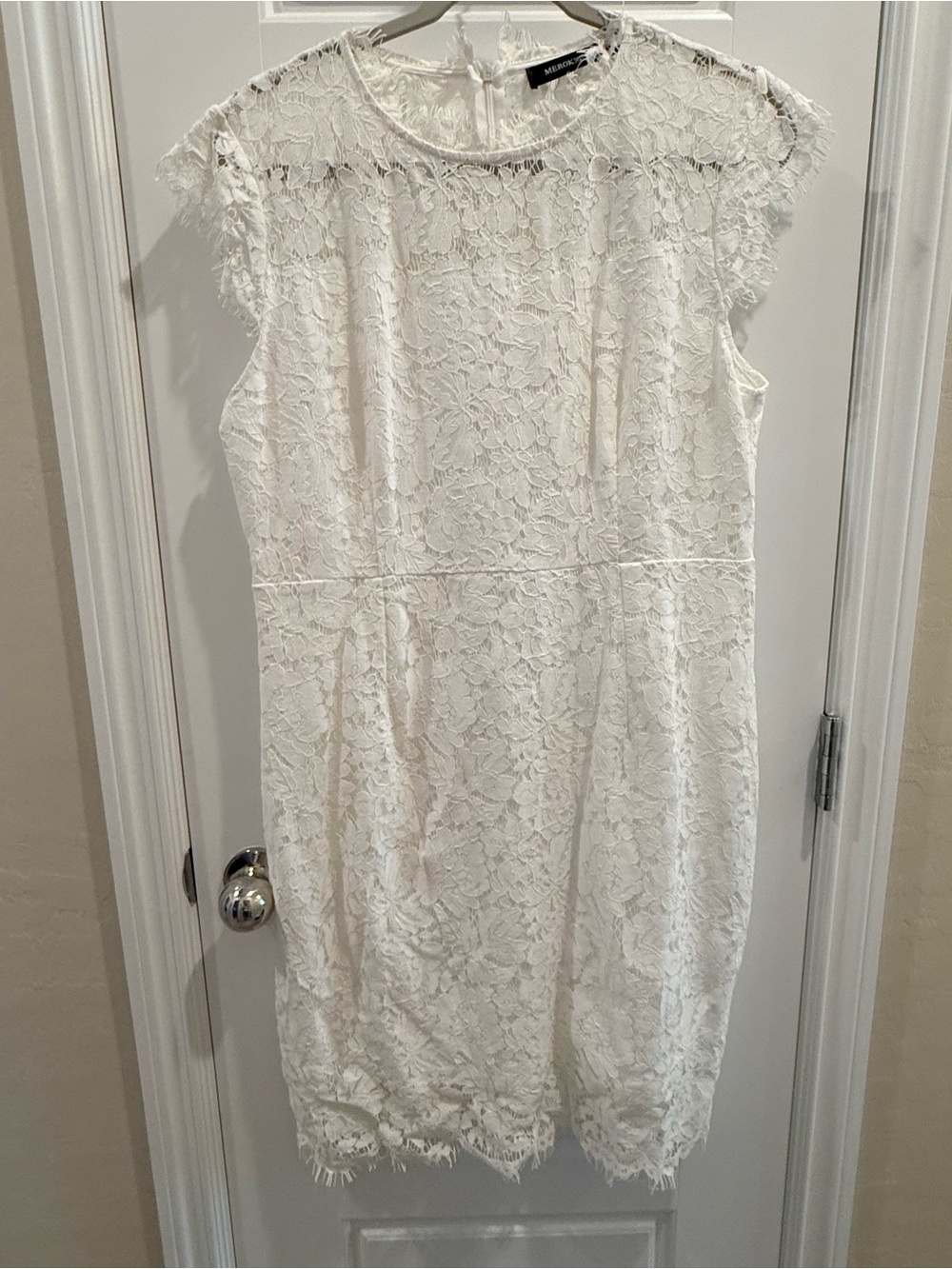 White Lace Shift Dress by Michael Kors